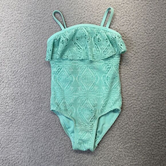 SO One Piece Swim Suit Girls 4 Green GAP Long Sleeve Rashguard Cover Up Bundle - Picture 8 of 15